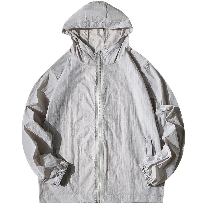 超薄透氣寬鬆百搭連帽防曬開衫-vivivale