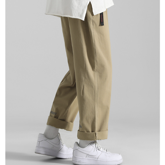 韓版潮流工裝九分直筒闊腿褲-vivivale