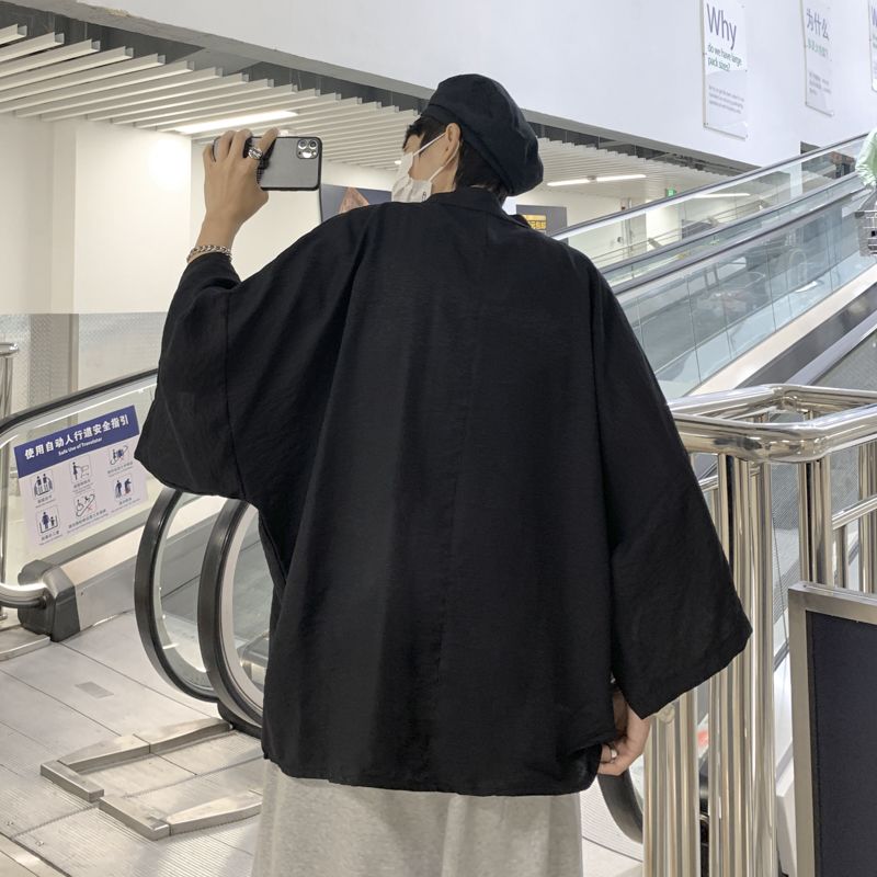 新中式寬鬆顯瘦百搭冰絲五分袖蝙蝠襯衫