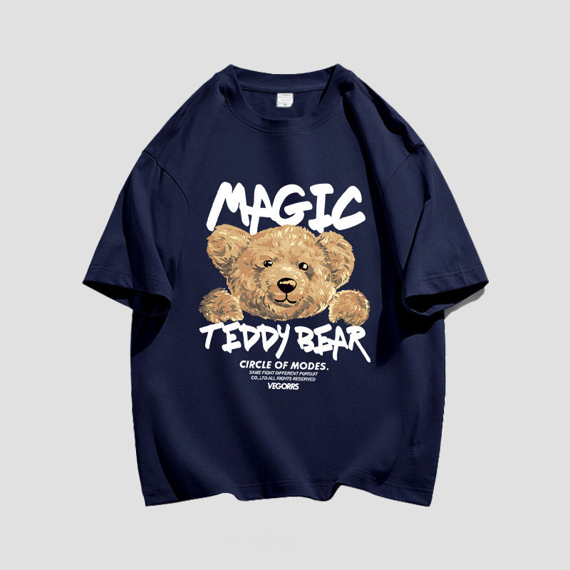 小熊潮流男女款印花韓版短袖T恤