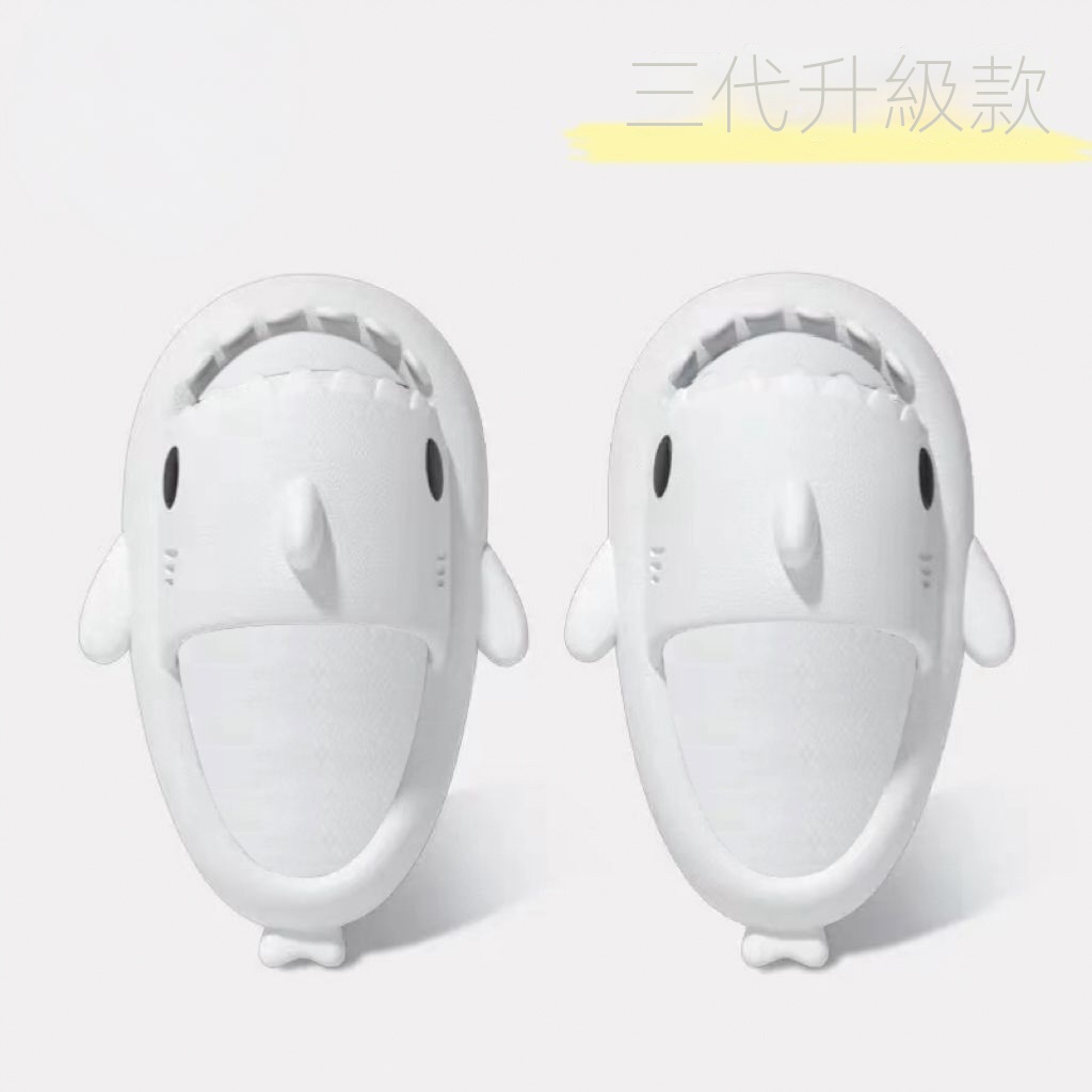 可愛鯊魚柔軟不累腳超厚鞋底情侶多巴胺拖鞋-vivivale