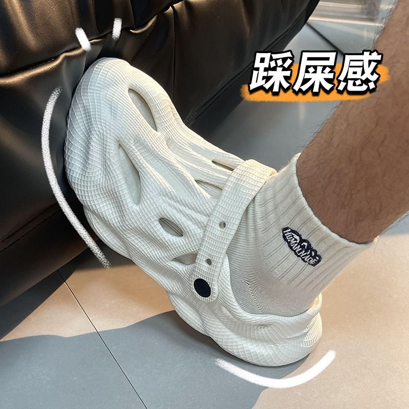 外穿透氣防滑厚底開車帶後跟沙灘拖鞋洞洞鞋鞋靴