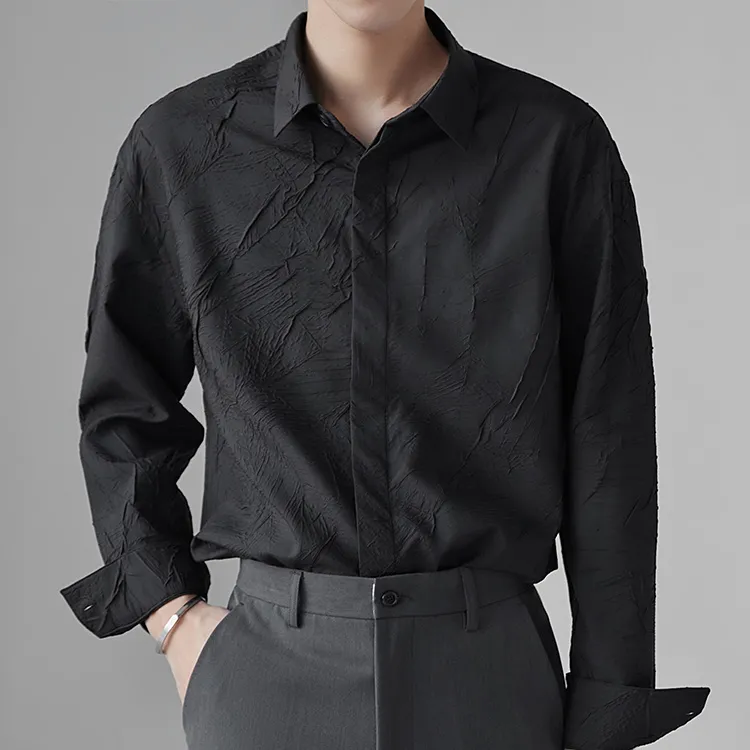 【單件/套裝】高級感法式寬松雅痞帥氣提花襯衣+休閒百搭西裝褲