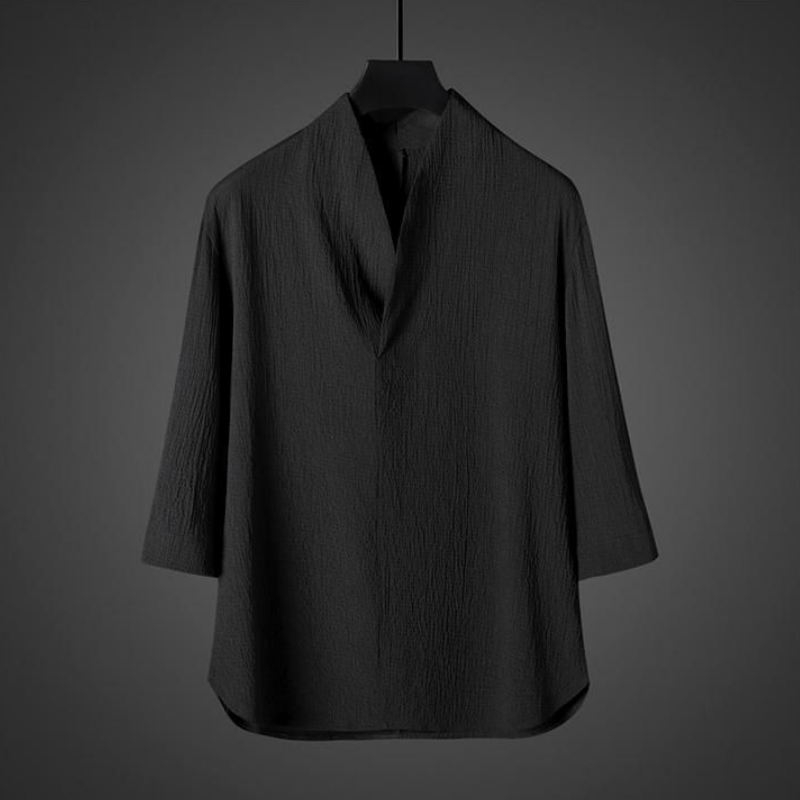 【套裝】冰絲垂感薄款T恤+鬆緊腰寬鬆長褲兩件套裝-vivivale