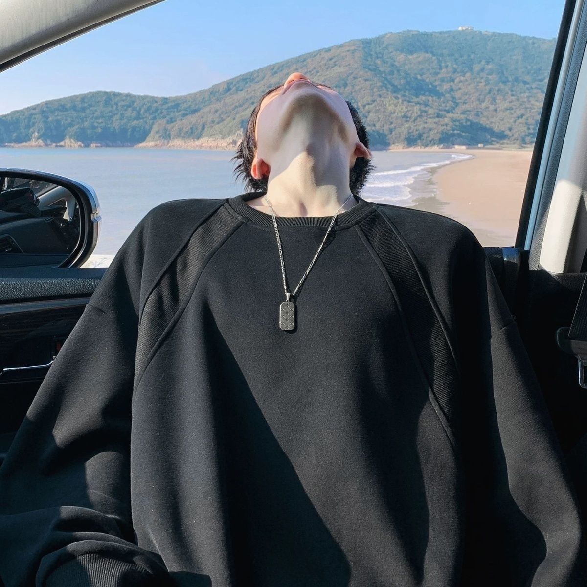 美式潮牌拼接解構重磅長袖t恤