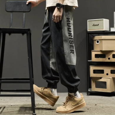 美式休閒涼感速乾冰絲束腳運動工裝褲-vivivale