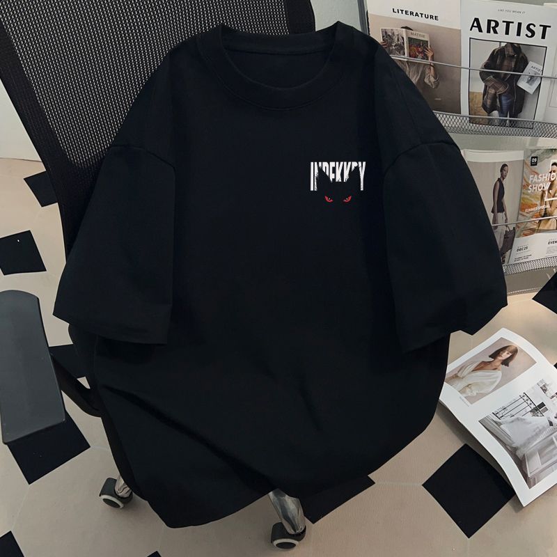 涼感潮流純棉帥氣小眾休閒印花短袖T恤-vivivale