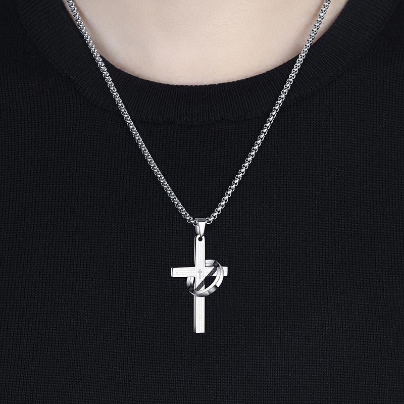 十字架街頭嘻哈鈦鋼韓版個性鏈子吊墜簡約冷淡風配飾項鍊小物首飾