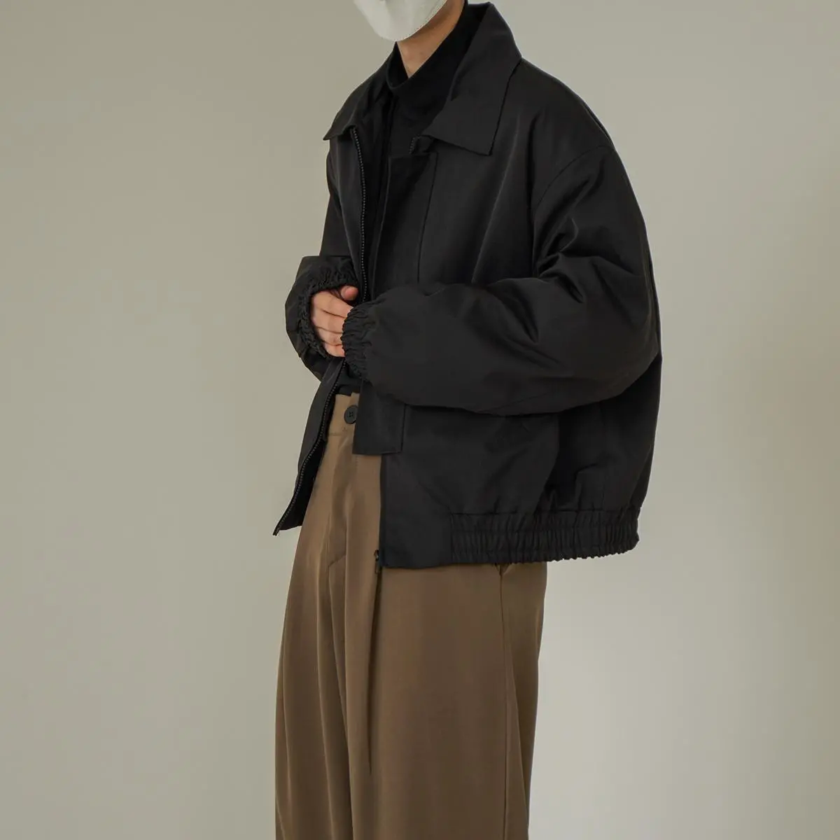 復古oversize帥氣百搭翻領休閒夾克短款外套-vivivale