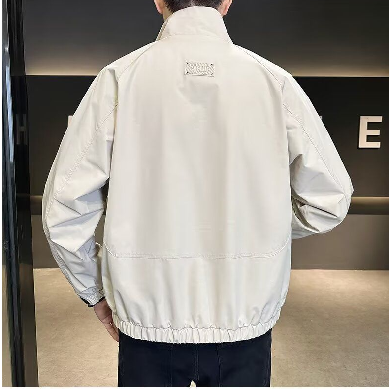 【單件/套裝】帥氣百搭防風夾克+白色長袖T恤+黑色工裝褲三件套-vivivale