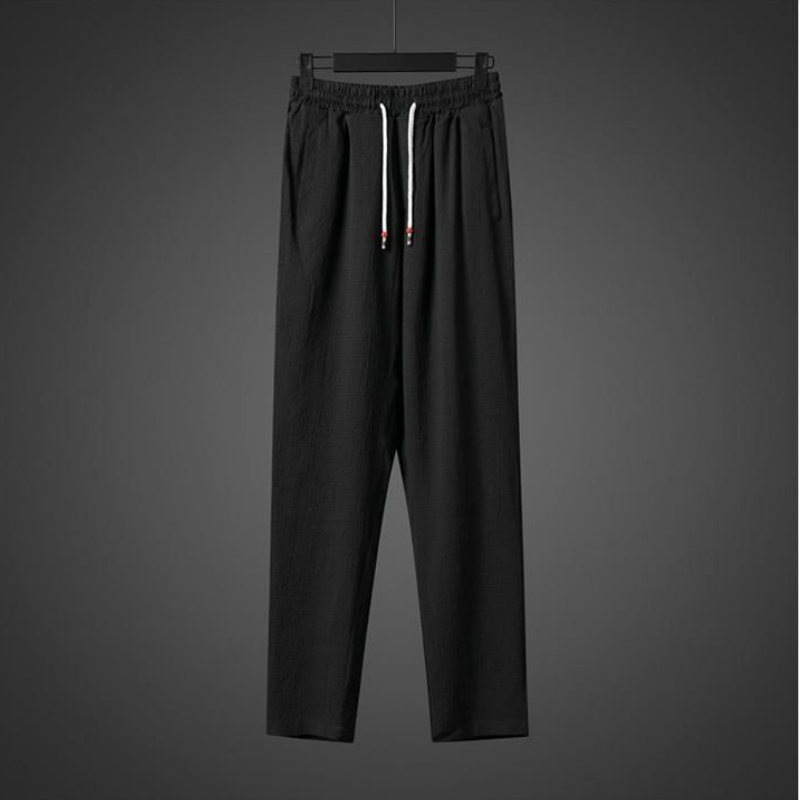 【套裝】冰絲垂感薄款T恤+鬆緊腰寬鬆長褲兩件套裝-vivivale