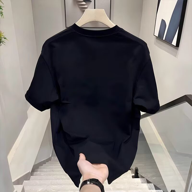 港風帥氣個性貓咪印花圓領百搭短袖T恤