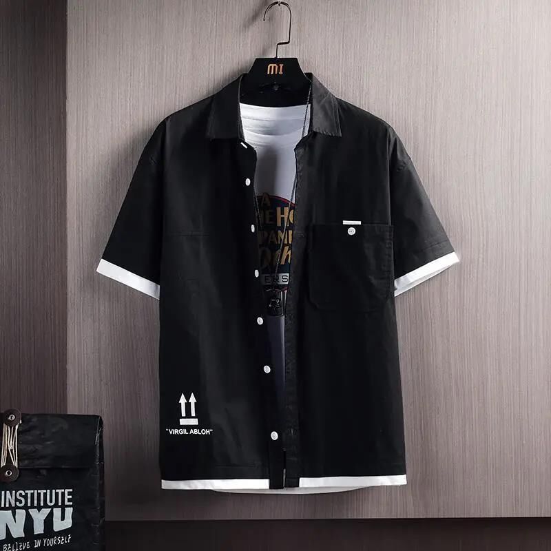 【單件/套裝】潮流帥氣襯衫+百搭T恤+休閒工裝褲三件套裝-vivivale