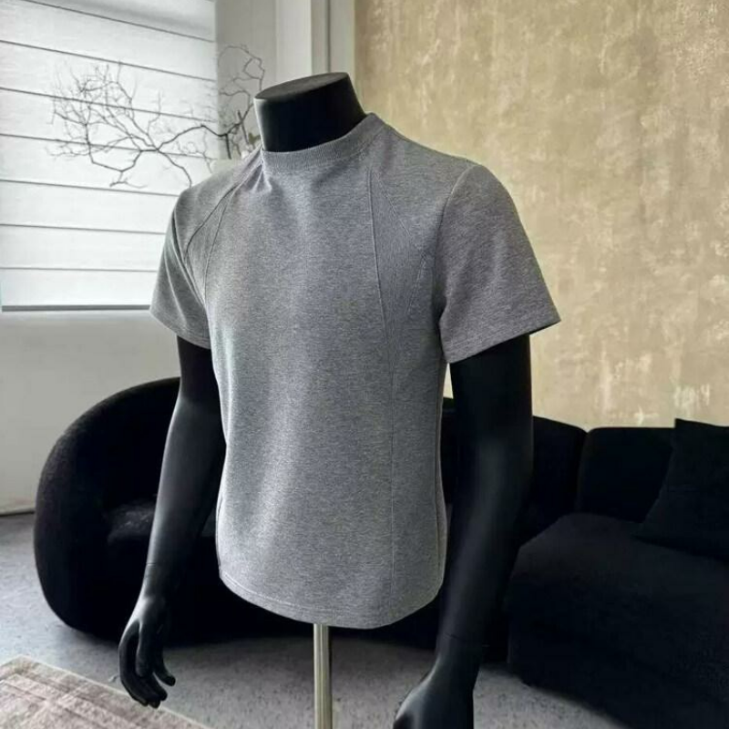 美式短款正肩解構寬鬆大碼潮牌痞帥短袖T恤