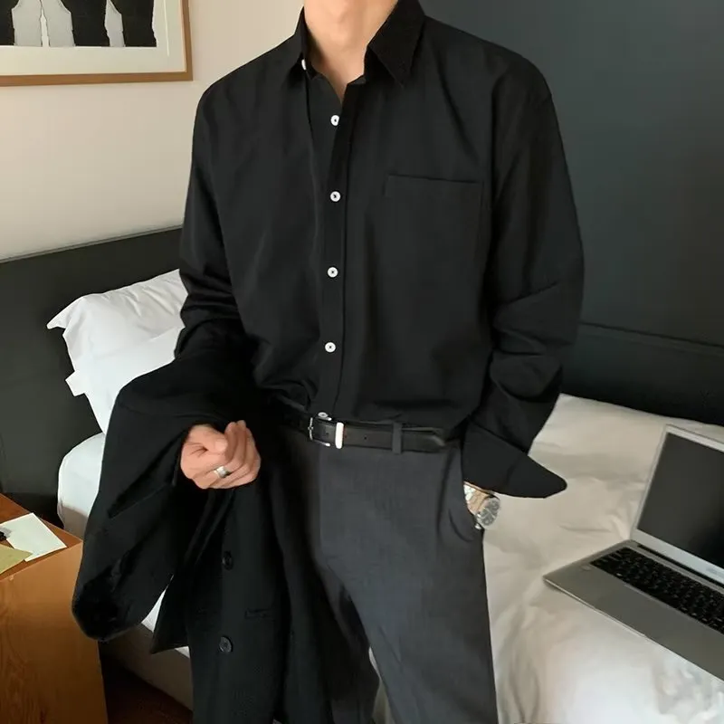 【單件/套裝】高級感長袖襯衫+黑色西裝褲兩件套裝-vivivale