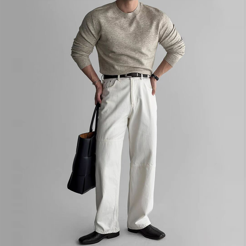 美式包芯紗針織修身長袖莫代爾軟糯打底羊毛衫-vivivale