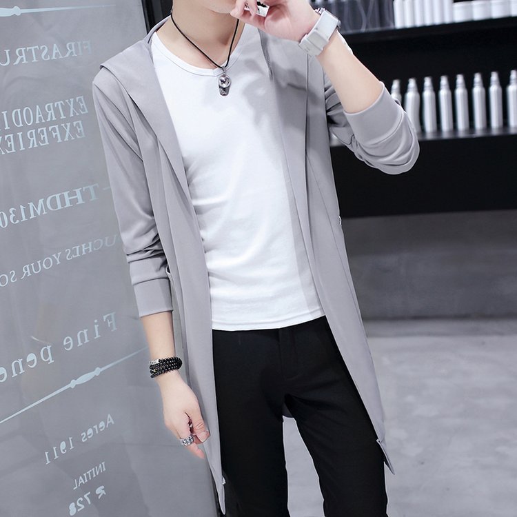 韓版中長款修身披風風衣開衫