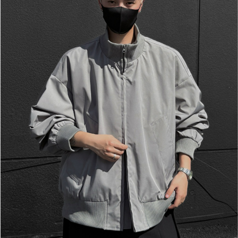 潮牌cleanfit廓形短版高街棒球服夾克外套