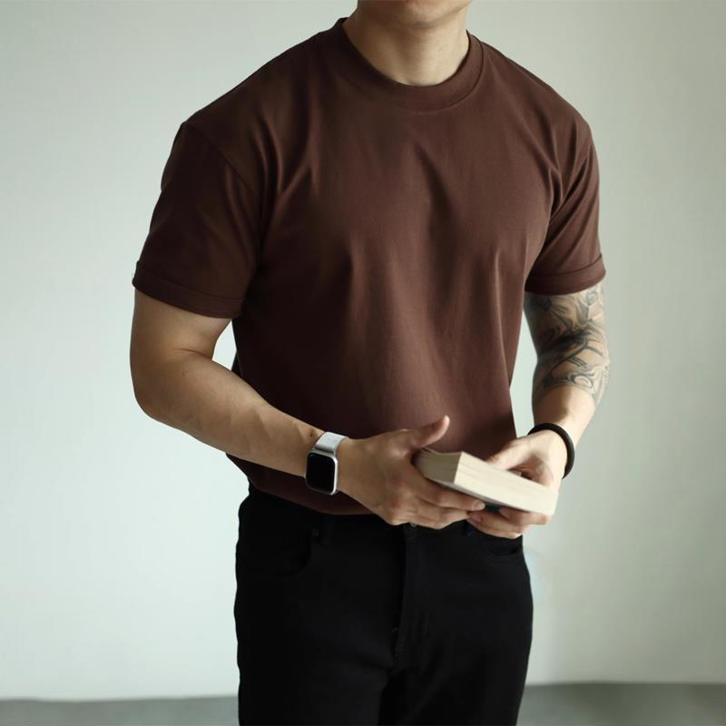 六色圓領百搭休閒經典款短袖T恤-vivivale