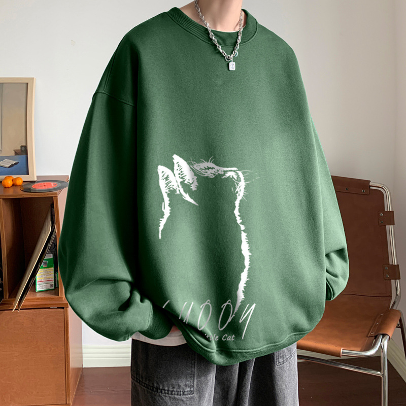 套頭圓領長袖衫加絨加厚衛衣-vivivale