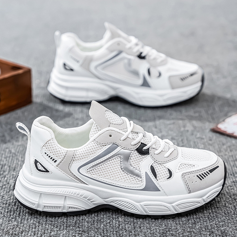 厚底老爹鞋透氣網面百搭運動鞋靴-vivivale