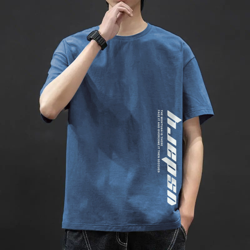 港風時尚圓領休閒寬鬆大碼字母印花短袖T恤