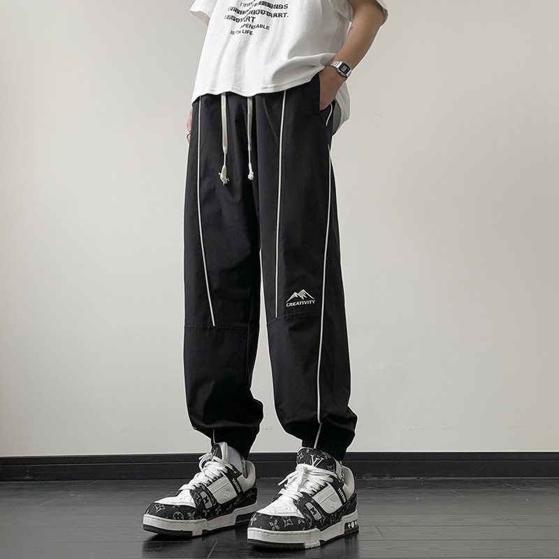 美式戶外衝鋒衛褲休閒抽繩直筒束腳傘兵褲-vivivale