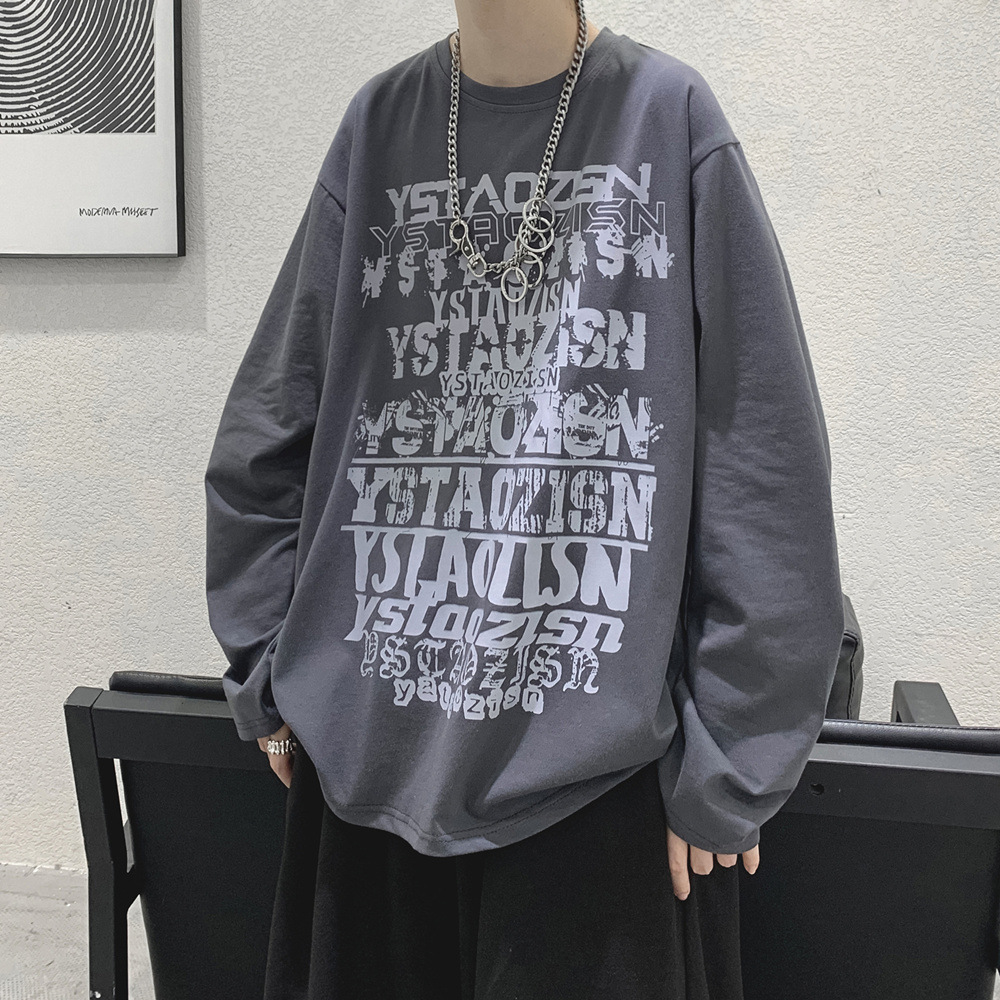 美式潮流oversize字母印花長袖衛衣