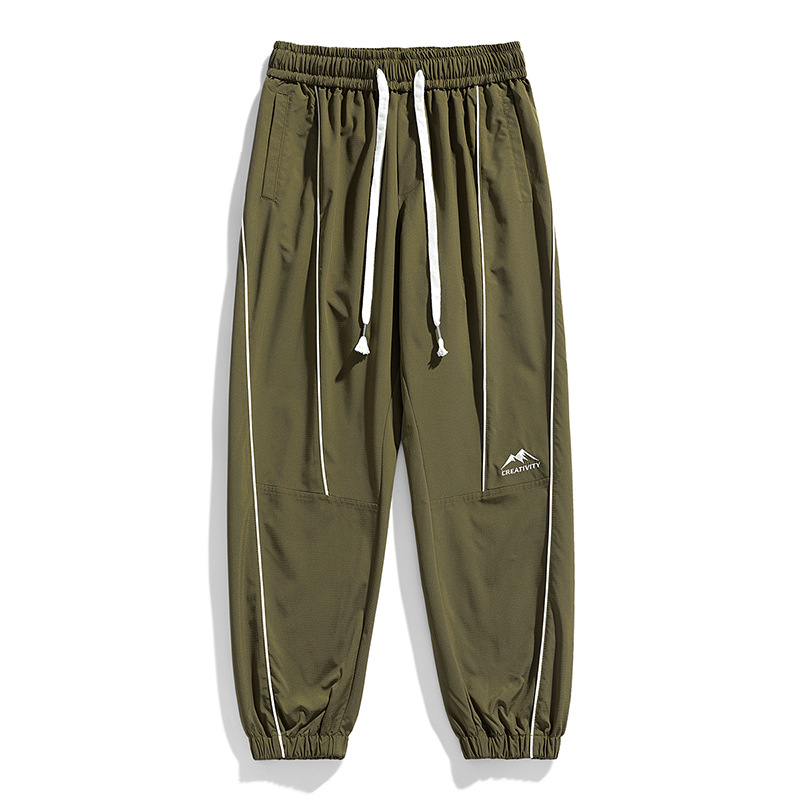美式戶外衝鋒衛褲休閒抽繩直筒束腳傘兵褲-vivivale