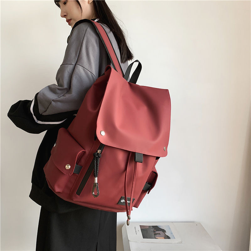 潮酷情侶款機車大容量多功能街頭雙肩背包-vivivale