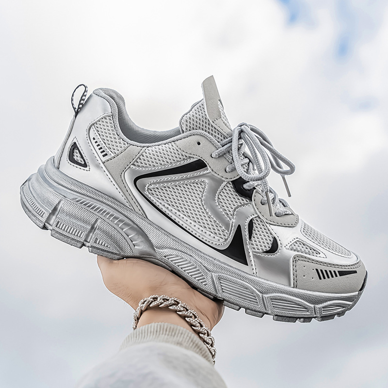 厚底老爹鞋透氣網面百搭運動鞋靴-vivivale