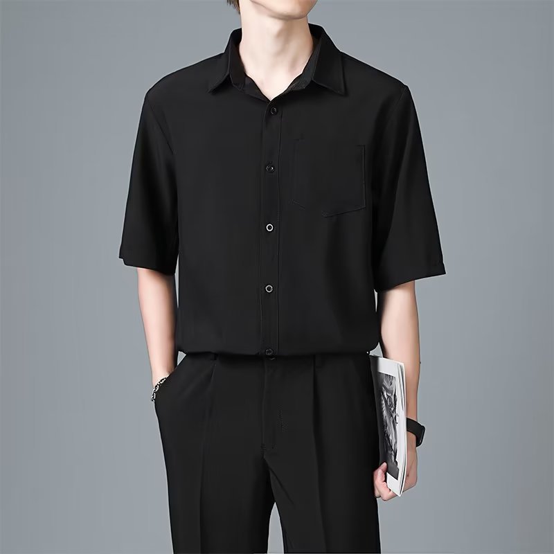 白襯衫男士短袖夏款男款夏季男生夏款商務白色襯衣男夏men shirt