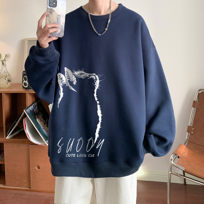 套頭圓領長袖衫加絨加厚衛衣-vivivale