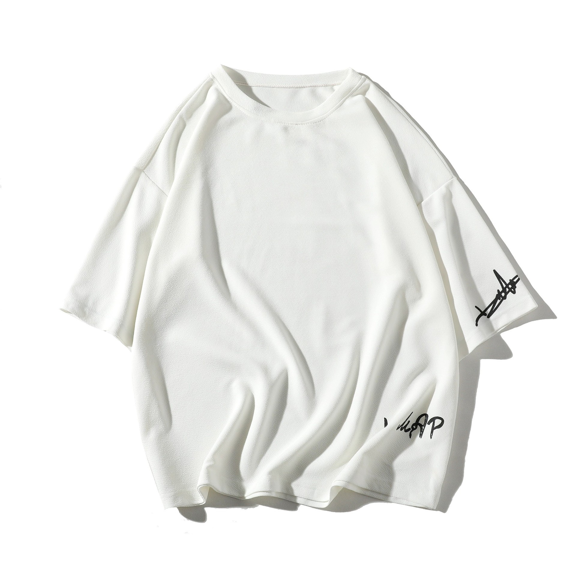 潮流百搭休閒圓領五分短袖T恤-vivivale