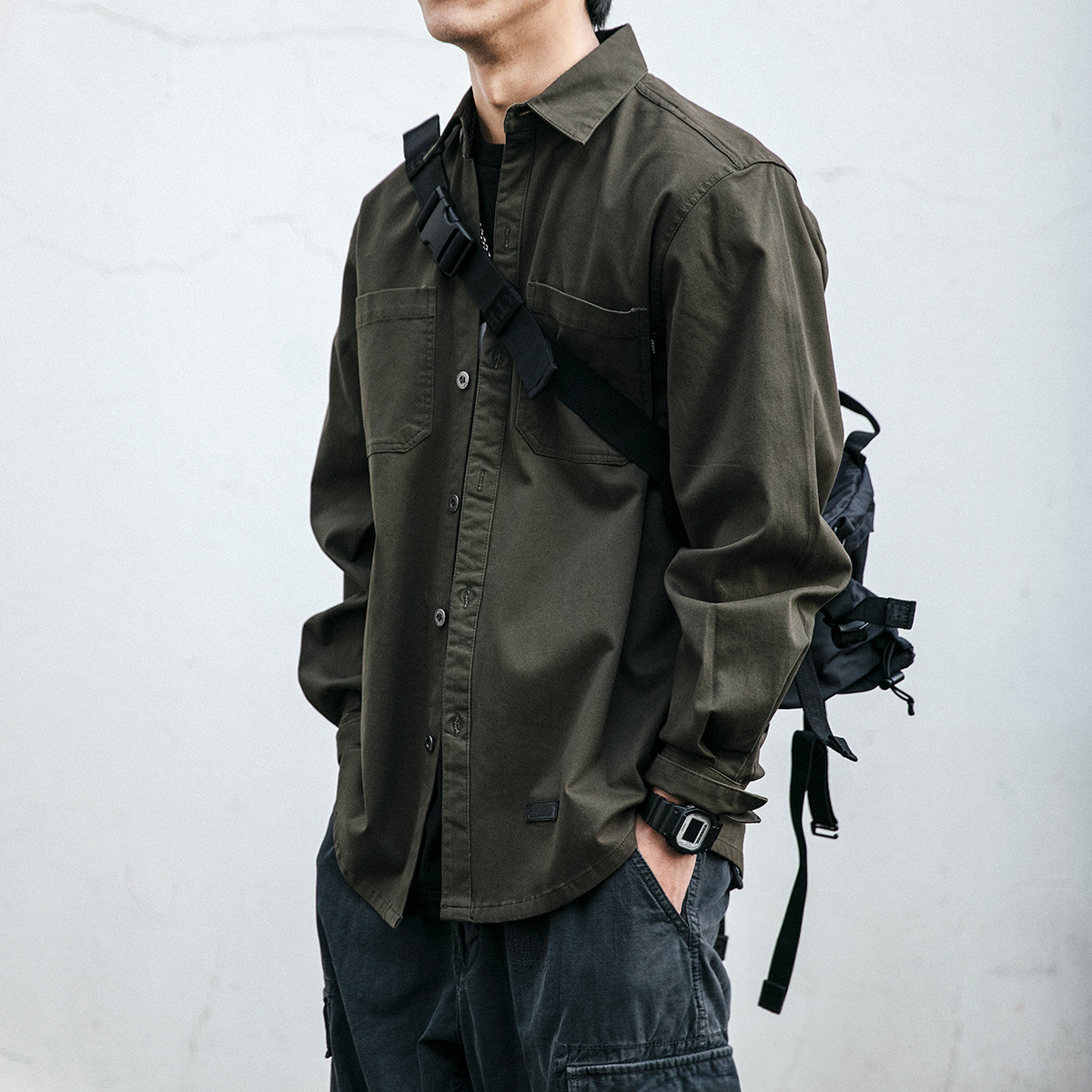 復古工裝長袖潮流口袋百搭開衫