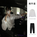 白色襯衫+黑色長褲【兩件套】