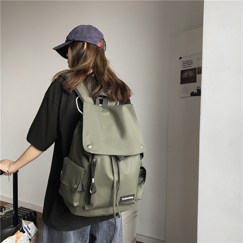 潮酷情侶款機車大容量多功能街頭雙肩背包-vivivale