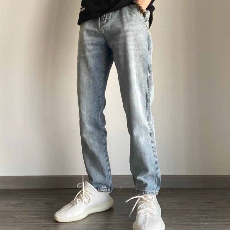 牛仔潮流痞帥直筒復古水洗九分褲褲裝