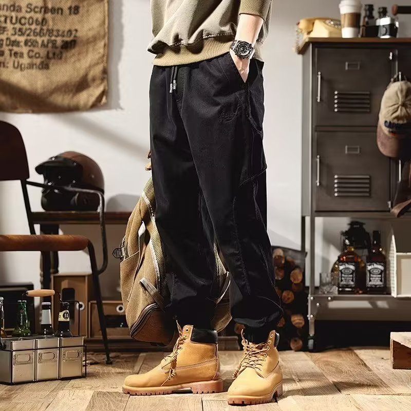 美式休閒寬鬆耐磨工裝褲束腳褲褲裝