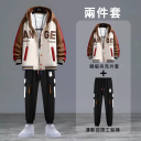 米白色夾克+黑色長褲/兩件套