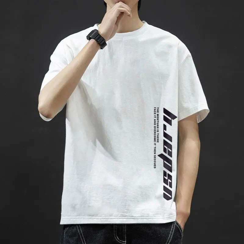 港風時尚圓領休閒寬鬆大碼字母印花短袖T恤