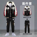 黑色夾克+黑色長褲/兩件套