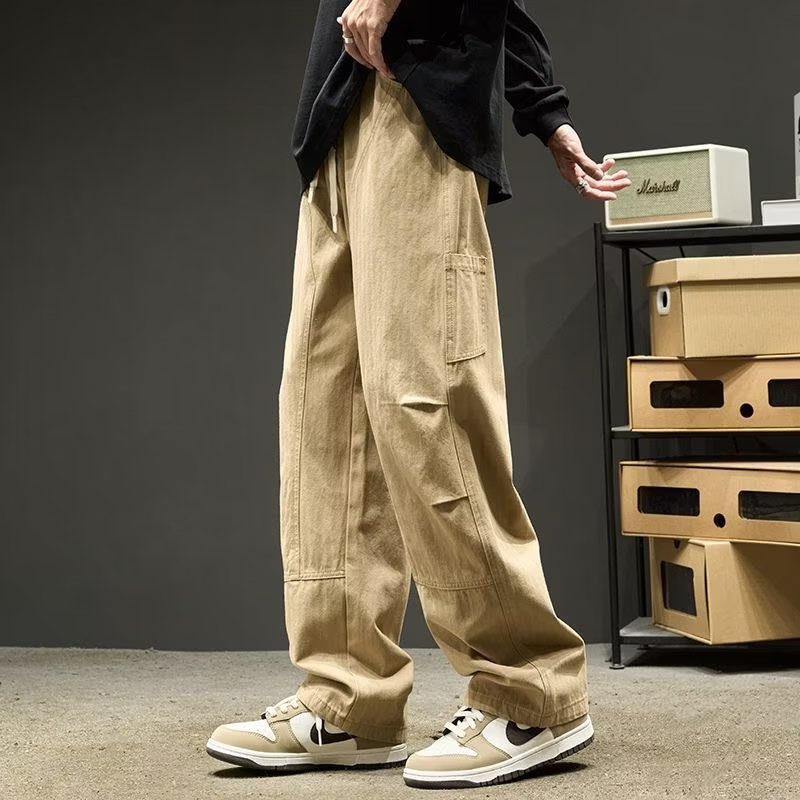 直筒褲美式潮牌機能痞帥工裝褲裝-vivivale