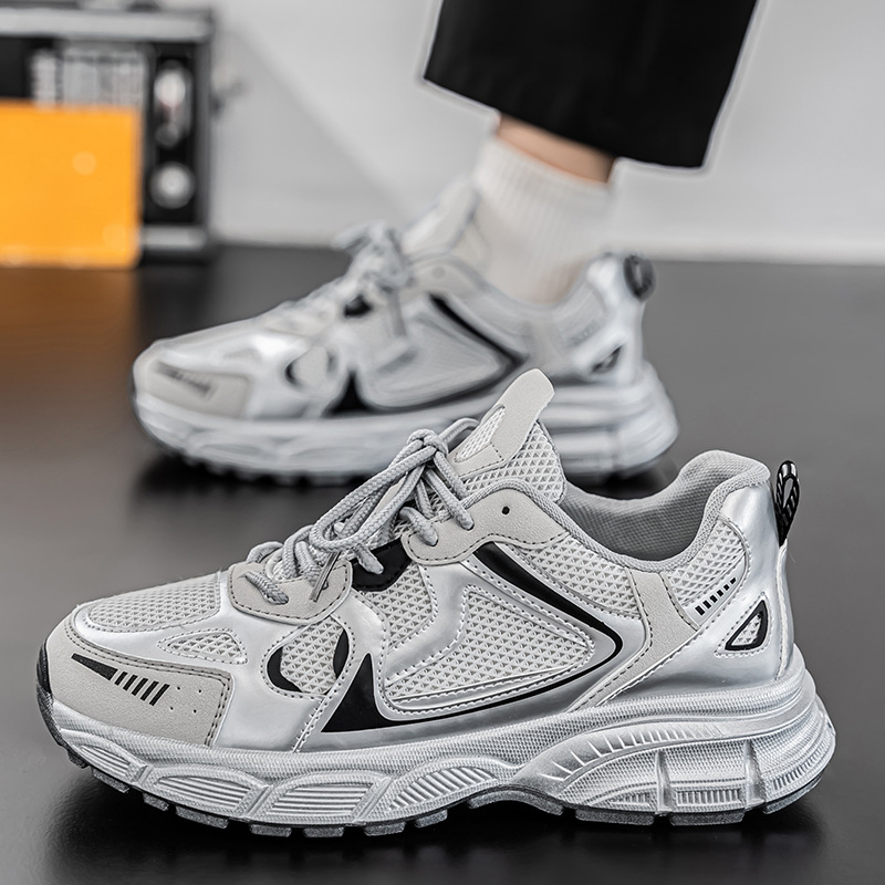 厚底老爹鞋透氣網面百搭運動鞋靴-vivivale