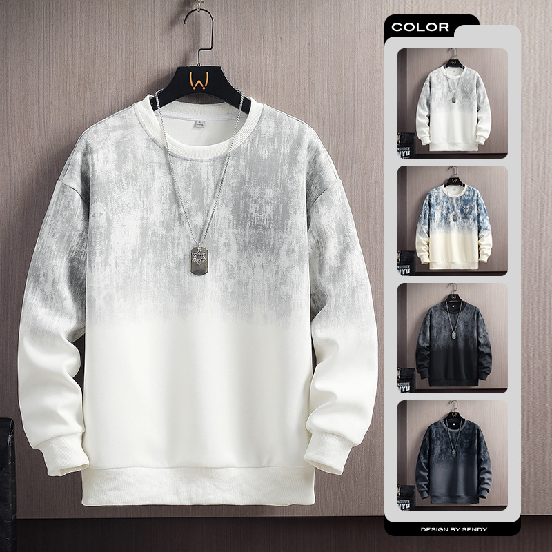 印花舒適運動休閒圓領長袖衛衣-vivivale