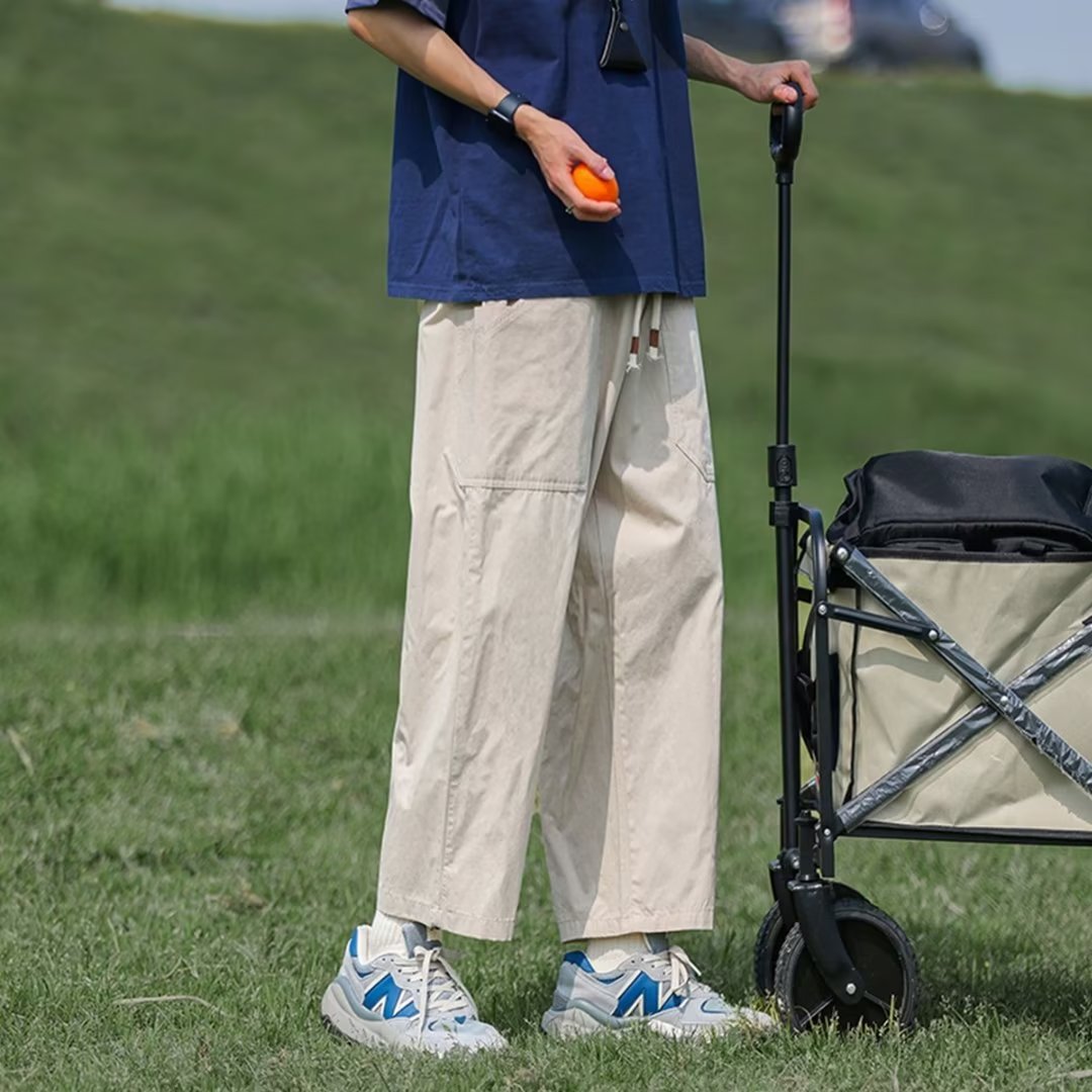 日系潮流運動復古直筒九分褲褲裝