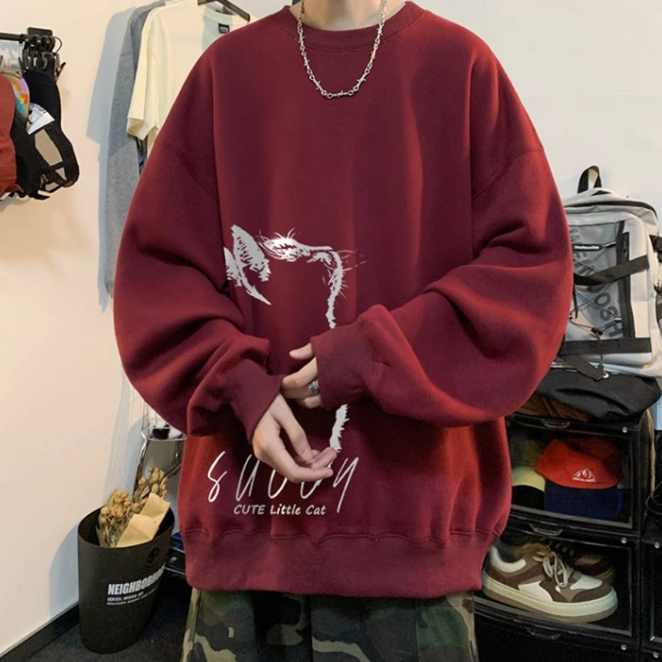 套頭圓領長袖衫加絨加厚衛衣-vivivale