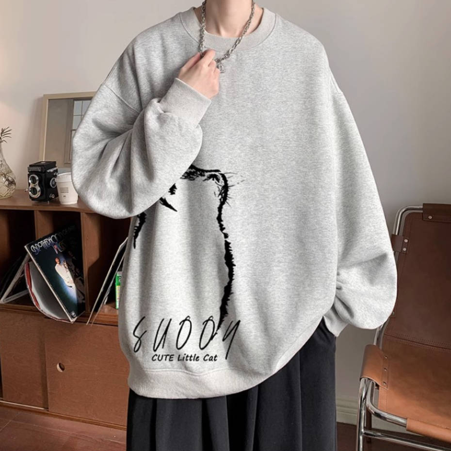 套頭圓領長袖衫加絨加厚衛衣-vivivale