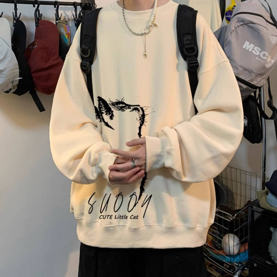 套頭圓領長袖衫加絨加厚衛衣-vivivale