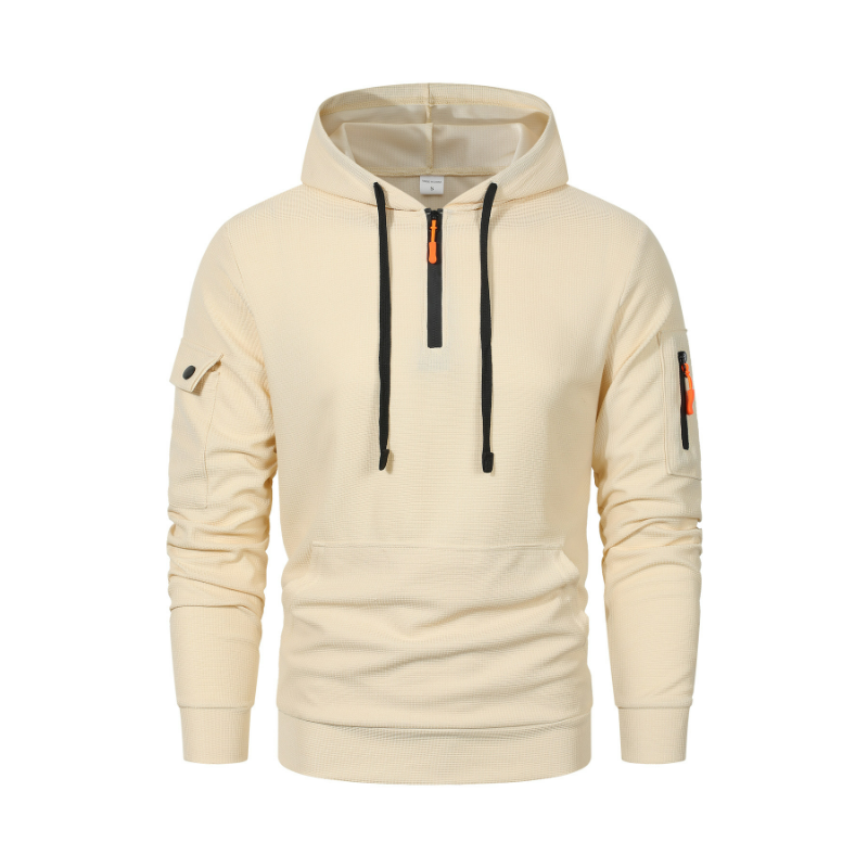 春秋款連帽衫拉鍊多口袋運動休閒衛衣-vivivale